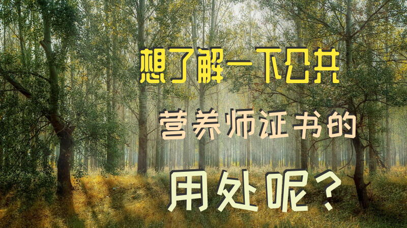 人社厅发的公共营养师证有用吗？