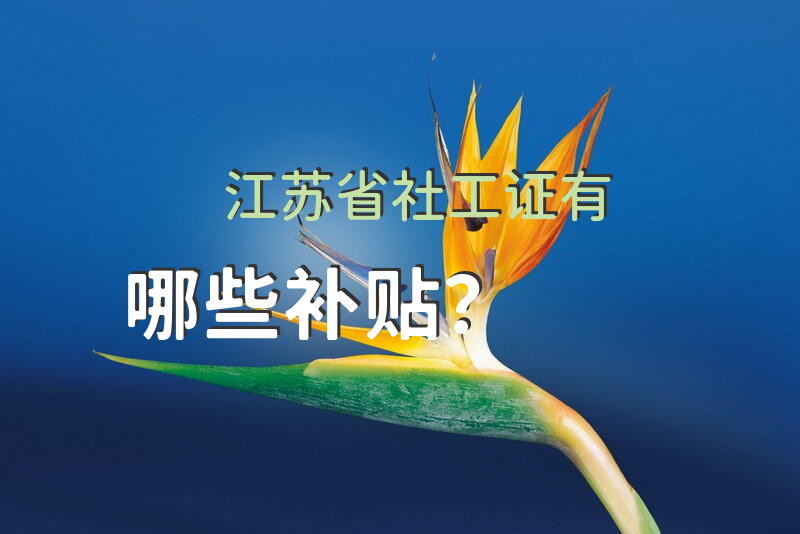 江苏省社工证有哪些补贴？