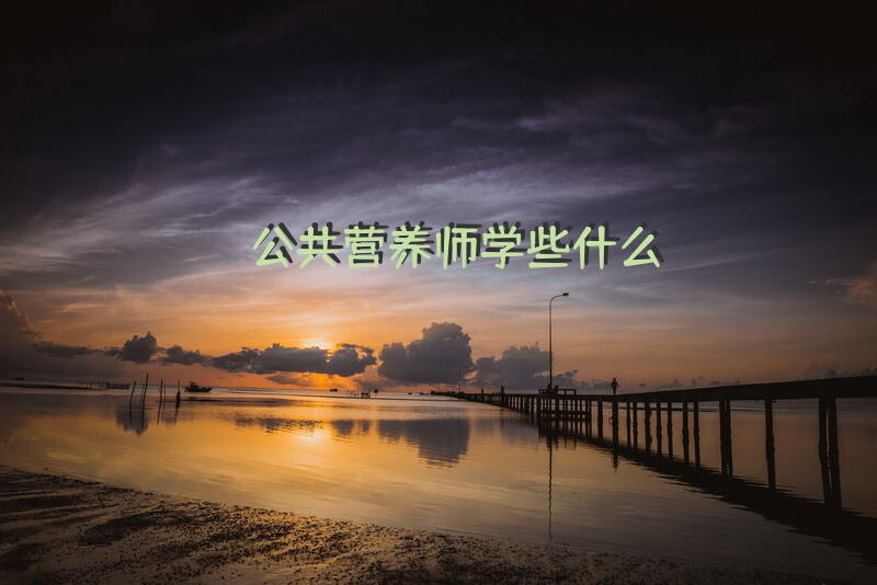 公共营养师学些什么？