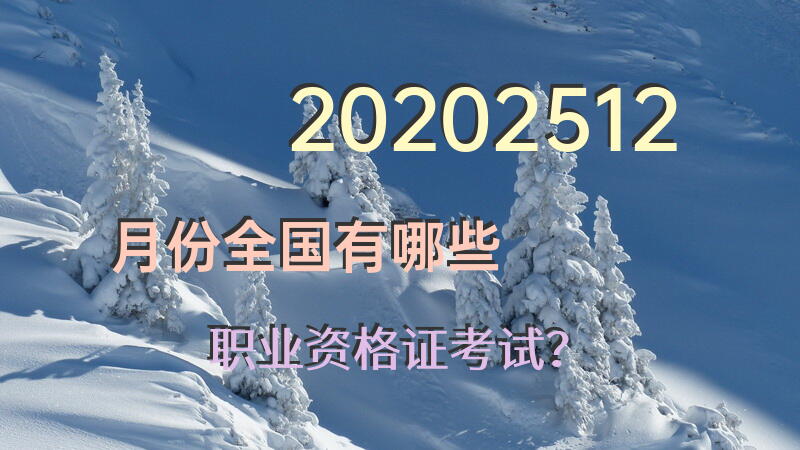 20202512月份全国有哪些职业资格证考试？